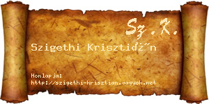 Szigethi Krisztián névjegykártya