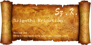 Szigethi Krisztián névjegykártya